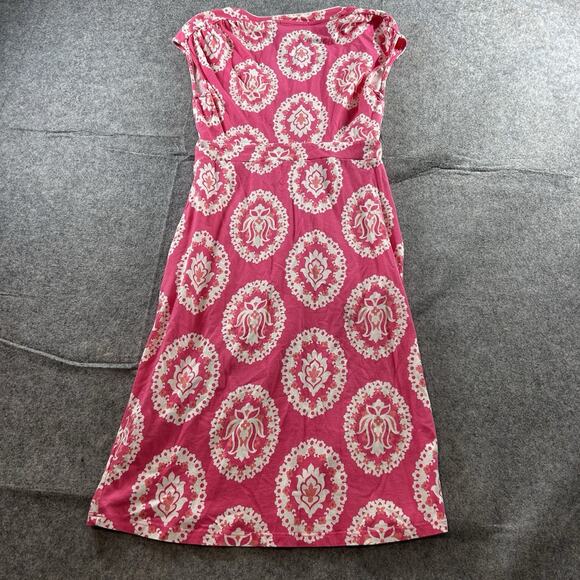 Boden Weekend Jersey Dress Womens 4 Pink Floral Stretch Vacation Beach - Picture 6 of 8